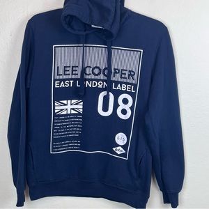 Lee Cooper UK-hoodie with British flag/graphic front-Navy-XL